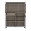 CHELSEA Living Low Display Cabinet 109cm Wide in White with a Truffle Oak Trim - Image 9