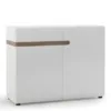 CHELSEA Living 1 Drawer 2 Doors Sideboard 109.5cm Wide in White with a Truffle Oak Trim