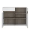 CHELSEA Living 1 Drawer 2 Doors Sideboard 109.5cm Wide in White with a Truffle Oak Trim - Image 8