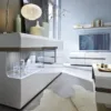 CHELSEA Living Wall Shelf in White with a Truffle Oak Trim - Image 4