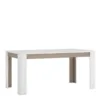 CHELSEA Living Extending Dining Table in White with a Truffle Oak Trim