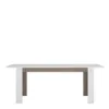 CHELSEA Living Extending Dining Table in White with a Truffle Oak Trim - Image 6