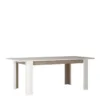 CHELSEA Living Extending Dining Table in White with a Truffle Oak Trim - Image 7