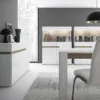 CHELSEA Living Low Display Cabinet 109cm Wide in White with a Truffle Oak Trim - Image 8