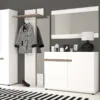 CHELSEA Living 1 Drawer 2 Doors Sideboard 109.5cm Wide in White with a Truffle Oak Trim - Image 6