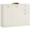 4YOU 3 Door 2 Drawer Wide Cupboard in Pearl White