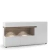 CHELSEA Living 3 Doors Glazed Sideboard in White with a Truffle Oak Trim - Image 8