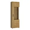 CORTINA Tall Glazed Display Cabinet (RH) in Grandson Oak