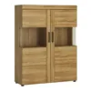 CORTINA Low Wide 2 Door Display Cabinet in Grandson Oak