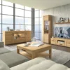 CORTINA 4 Door Wide Glazed Sideboard in Grandson Oak - Image 5