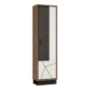 BROLO Tall Glazed Display Cabinet RH in Walnut and Dark Panel Finish