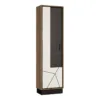 BROLO Tall Glazed Display Cabinet LH in Walnut and Dark Panel Finish
