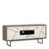 BROLO 2 Doors 2 Drawers TV Unit in Walnut and Dark Panel Finish