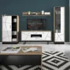BROLO 167cm Wall Shelf in Walnut and Dark Panel Finish - Image 4