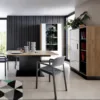 BROLO Extending Dining Table in Walnut and Dark Panel Finish - Image 5