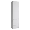 FRIBO Tall Narrow 1 Door 3 Drawer Cupboard in White
