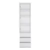 FRIBO Tall Narrow 1 Door 3 Drawer Cupboard in White - Image 3