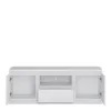 FRIBO 2 Door 1 Drawer 136cm Wide TV Cabinet in White - Image 3
