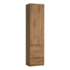 FRIBO Tall Narrow 1 Door 3 Drawer Cupboard in Oak