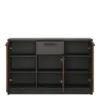 BROOKLYN Cabinet with 3 Doors 1 Drawer in Walnut and Dark Matera Grey - Image 5