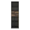 BROOKLYN Bookcase with 2 Drawers 1 Door in Walnut and Dark Matera Grey - Image 7