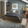 BROOKLYN Bookcase with 2 Drawers 1 Door in Walnut and Dark Matera Grey - Image 4
