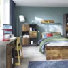 BROOKLYN Low Bookcase with 2 Doors 2 Drawers in Walnut and Dark Matera Grey - Image 6