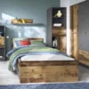 BROOKLYN Wardrobe 2 Doors 2 Drawers in Walnut and Dark Matera Grey - Image 4