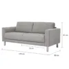 CLEVELAND 2 Seater Sofa in Nova Light Grey - Image 3