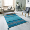 KELIM Teal Cotton & Chenille Rug - Image 5