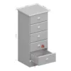 NOLA 5 Drawer Chest in White and Pine - Image 2