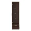 IMPERIAL Tall Glazed 1 Door 2 Drawers Narrow Cabinet in Dark Mahogany Melamine - Image 7