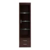IMPERIAL Tall Glazed 1 Door 2 Drawers Narrow Cabinet in Dark Mahogany Melamine - Image 6