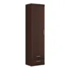 IMPERIAL Tall 1 Door 2 Drawers Narrow Cabinet in Dark Mahogany Melamine