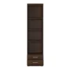 IMPERIAL Tall 2 Drawers Narrow Cabinet with Open Shelving in Dark Mahogany Melamine - Image 6