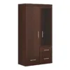 IMPERIAL 2 Doors 3 Drawers Glazed Display Cabinet in Dark Mahogany Melamine