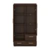 IMPERIAL 2 Doors 3 Drawers Glazed Display Cabinet in Dark Mahogany Melamine - Image 8