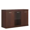 IMPERIAL 3 Doors Glazed Sideboard in Dark Mahogany Melamine