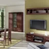 IMPERIAL Wide 4 Drawers TV Cabinet in Dark Mahogany Melamine - Image 4