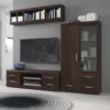 IMPERIAL 2 Doors 3 Drawers Glazed Display Cabinet in Dark Mahogany Melamine - Image 6