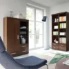 IMPERIAL 2 Doors 3 Drawers Glazed Display Cabinet in Dark Mahogany Melamine - Image 7