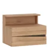 KENSINGTON 2 Drawers Bedside Cabinet LH Drawer (Wall Fixing) in Oak