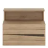 KENSINGTON 2 Drawers Bedside Cabinet LH Drawer (Wall Fixing) in Oak - Image 9