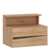 KENSINGTON 2 Drawers Bedside Cabinet RH Drawer (Wall Fixing) in Oak