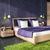 KENSINGTON 2 Drawers Bedside Cabinet RH Drawer (Wall Fixing) in Oak - Image 6