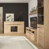 KENSINGTON Tall Narrow 2 Doors Glazed Display Cabinet (LHD) in Oak - Image 7