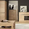 KENSINGTON 2 Doors 3 Drawers Cabinet in Oak - Image 6