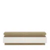 LYON 2 Drawers TV Cabinet (Including LED Lighting) in Riviera Oak and White High Gloss - Image 6