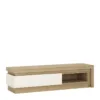 LYON 1 Drawer TV Cabinet with Open Shelf in Riviera Oak and White High Gloss