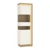 LYON Tall Narrow Display Cabinet (LHD) (Including LED Lighting) in Riviera Oak and White High Gloss - Image 8